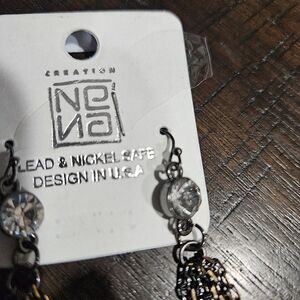 Nina Silver and Black Dangle Earrings